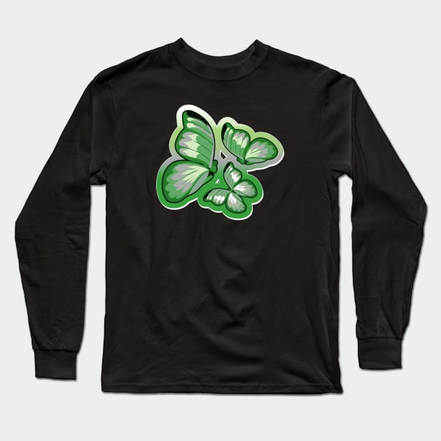 Aromantic Pride Cluster of Butterflies Long Sleeve T-Shirt by VernenInk